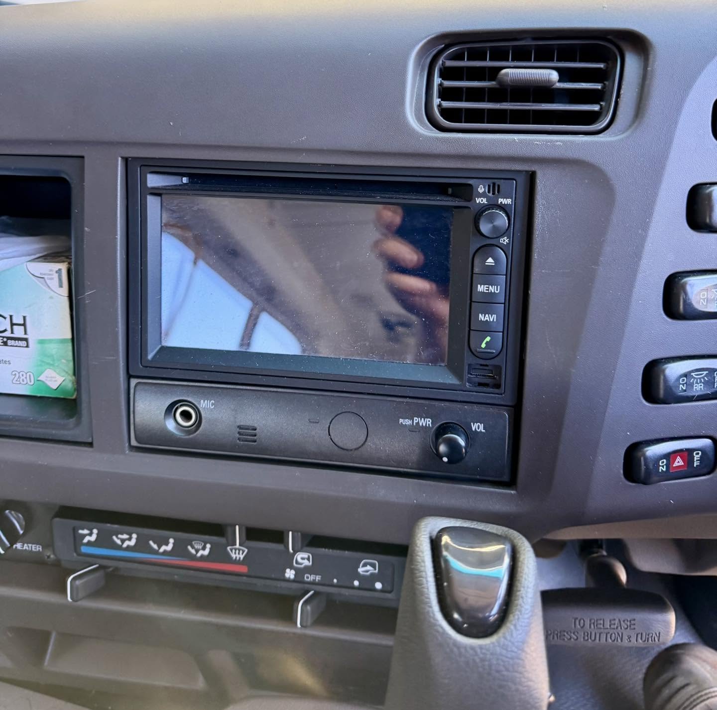 New head unit installed and running in a vehicle dash